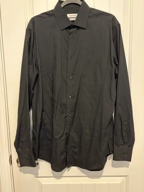 Calvin Klein Men's Dark Charcoal Dress Shirt